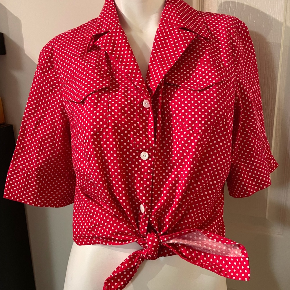 Polka Dot Tie Top